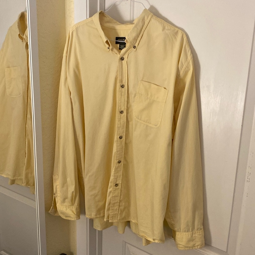 Eddie Bauer 3XL Relaxed Fit Long Sleeve Button Front Shirt 100% Cotton